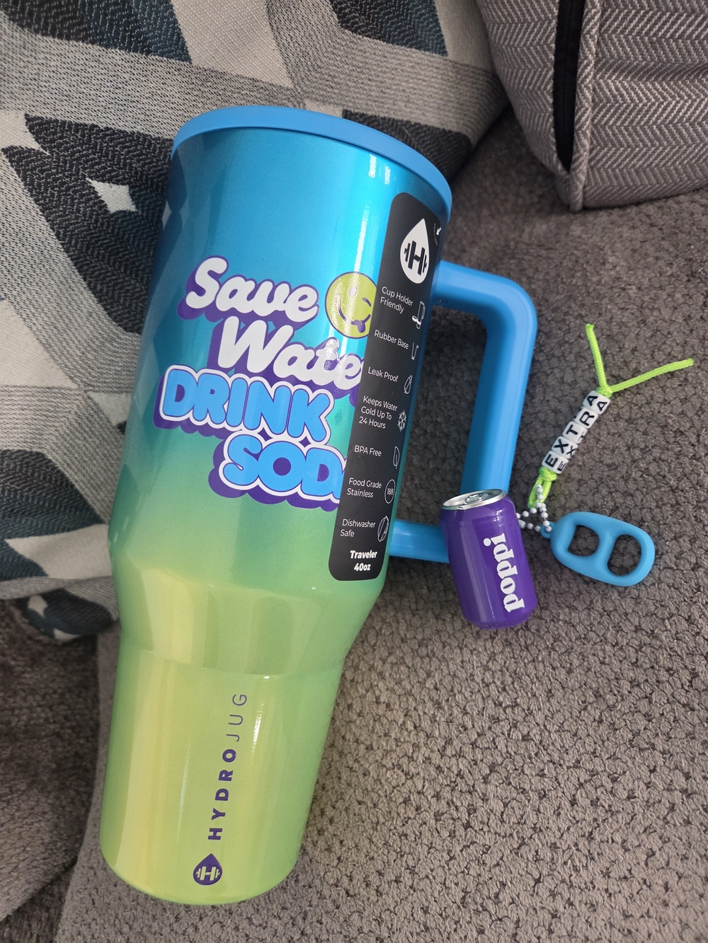 ✨ Limited Edition ✨ HydroJug x Poppi 40oz Traveler Straw Tumbler 🥤 - Picture 8 of 8